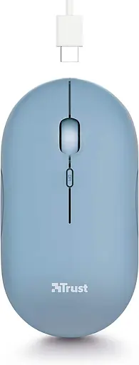 Trust Миша Puck Rechargeable Ultra-Thin BT WL Silent Blue - фото 6