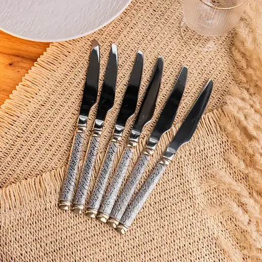 Набор столовых ножей Yiwu 6 штук из нержавеющей стали 23 см ножи столовые сервировочные приборы HP-16978-04 - фото 2