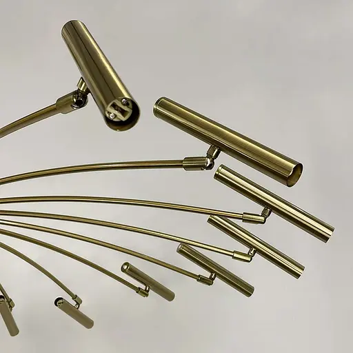 Латунная трубчатая люстра с 18 регулирующими плафонами Ст. ST01/18 AB | Line F - фото 4