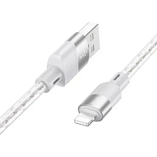 Кабель Hoco X99 Crystal junction Lightning silicone charging data cable 1 м 2.4A - фото 1