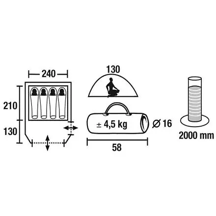 Туристическая палатка Time Eco Travel Plus 4, 4-местная - фото 4