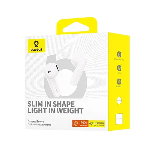 Наушники Baseus Bowie E16 True Wireless Earphones белые A00061900223-00 - фото 4
