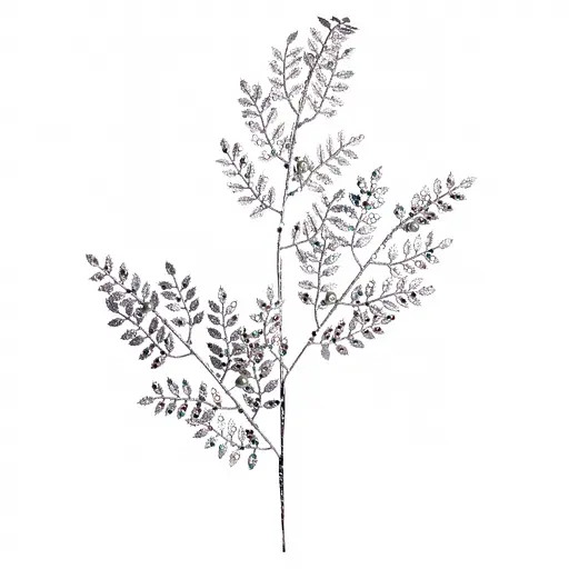 Гілка декоративна Yes! Fun, з бусинами, 90 см, срібло