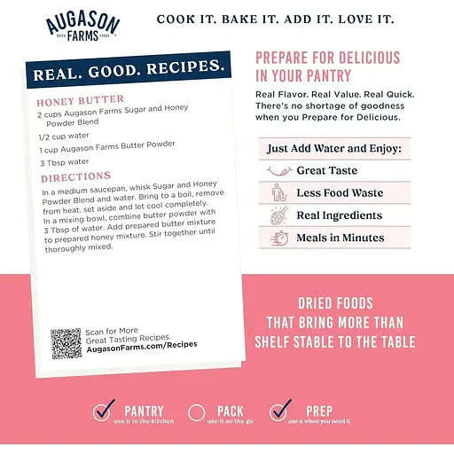 Сублімований мед Augason Farms з великим терміном придатності 30 років 340 порцій - фото 3