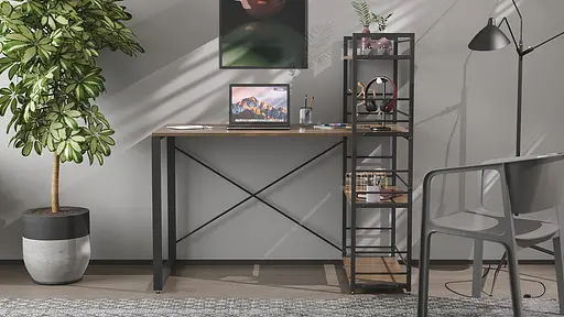 Письменный стол Ferrum-decor Серии Конект с этажеркой 75x120x60 серый ДСП Дуб Сонома Трюфель 16мм (FRD-104234) - фото 2