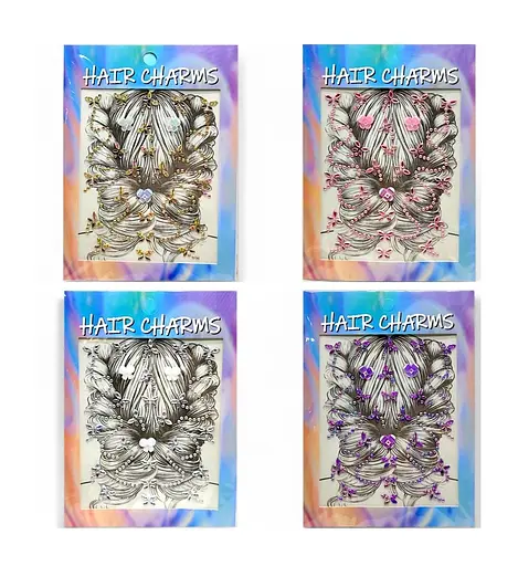 Наклейки-стрази для волосся 2715-17/3, на аркуші (6955556326880) МІКС - фото 1