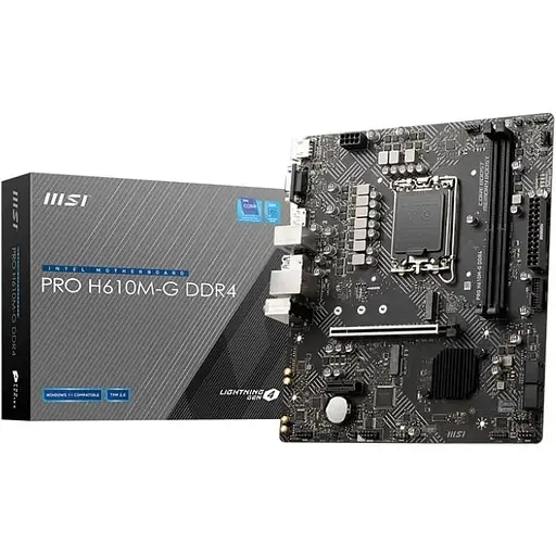 Материнская плата MSI PRO H610M-G DDR4 s1700 H610 2xDDR4 HDMI DP D-Sub mATX - фото 5