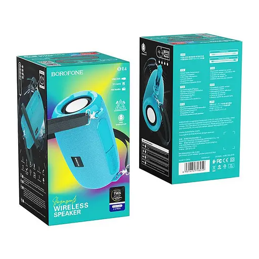 Колонка бездротова Borofone BR4 Wireless speaker Horizon Peacock Blue - фото 4