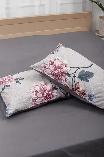 Комплект постельного белья Moon&Star King Size 220x240 наволочки 2х50х70 Flowers Gray Бязь Gold Люкс - фото 6