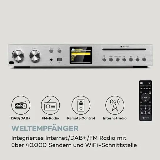 Підсилювач ресивер Auna HiFi CD Silver Star Internet/DAB+/FM CD WiFi (10036446) - фото 6