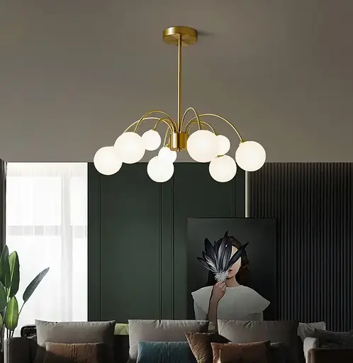 Светодиодная люстра Венера 5041 (Золотая) на 9 плафонов