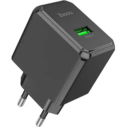 Мережевий зарядний пристрій Hoco CS12A USB 18W чорний - фото 1