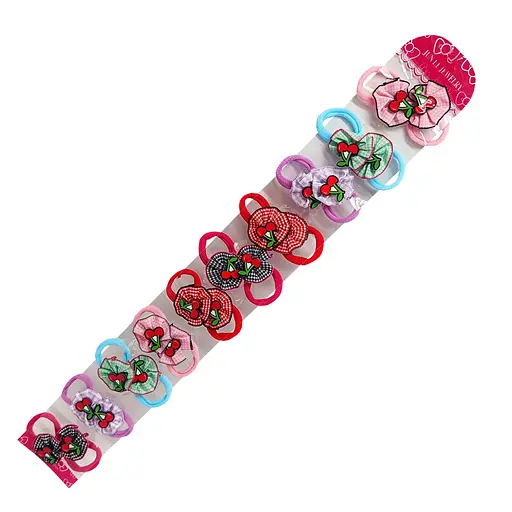 Дитячі резинки для волосся Міні Вишні La-beauty 0108-166,10 пар - фото 1