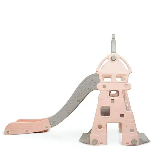 Дитяча гірка-гойдалка BAMBI HOUSE-8 з баскетбольним кільцем, ш146-г183-в120см, рожева - фото 3