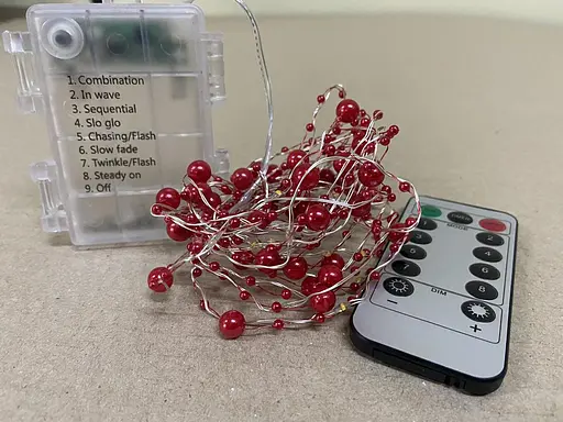 Гирлянда декоративная капля Жемчужина red 20led c пультом - фото 3