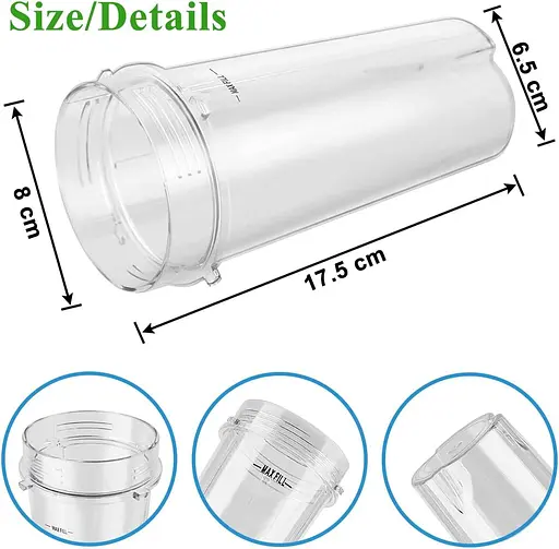 Запасні частини для чашок 470 мл для змішувачів Ninja 700W Slim Mixer Smoothie Maker Змінні стаканчики об'ємом 470 мл - фото 4