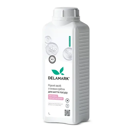 Засіб для миття дитячого посуду з іонами срібла без запаху DeLaMark 1 л - фото 1