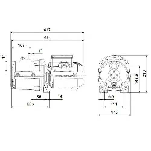 Поверхневий насос Grundfos JPA 4-54 (98946092) - фото 2