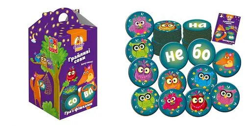 Настольная игра "Шальные совы. Вижу слово !" VT8033-04 Vladi Toys, в коробке (4820195055717) - фото 1