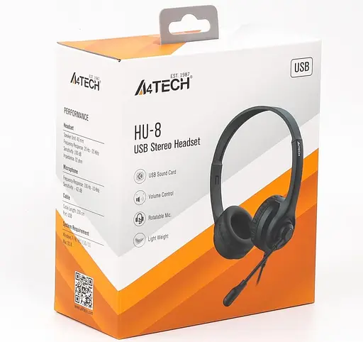 Гарнитура A4Tech HU-8 Black (HU-8 Black) - фото 4