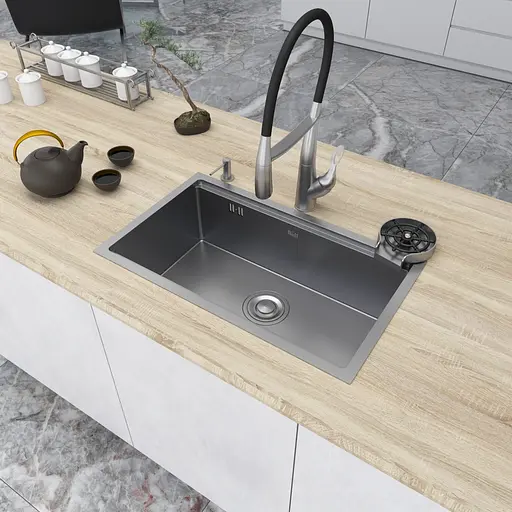 Кухонна мийка під стільницю з нержавіючої сталі кухонна станція Nett NS-7042, Нержавіюча сталь - фото 4