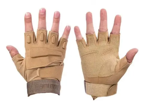 Мотоциклетні безпалі рукавички (із захисною вставкою) Койот М - фото 6