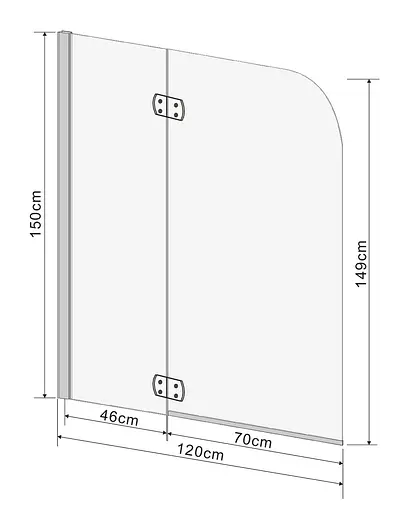 Шторка для ванни Eger 599-120CH/L - фото 2
