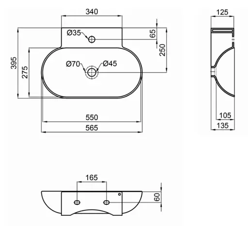 Раковина Qtap Cardinal без донного клапана QT0411K177WN - фото 4