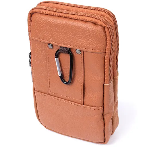 Чоловіча сумка на пояс на два відділення з натуральної шкіри Vintage 10х17х4 см sum0026995 - фото 12
