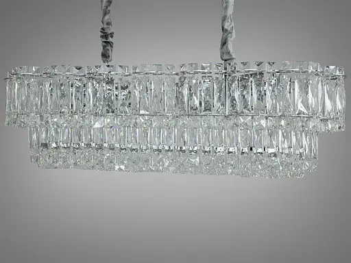 Шедевральная хрустальная люстра овальной формы на 10 ламп, хром. - фото 1