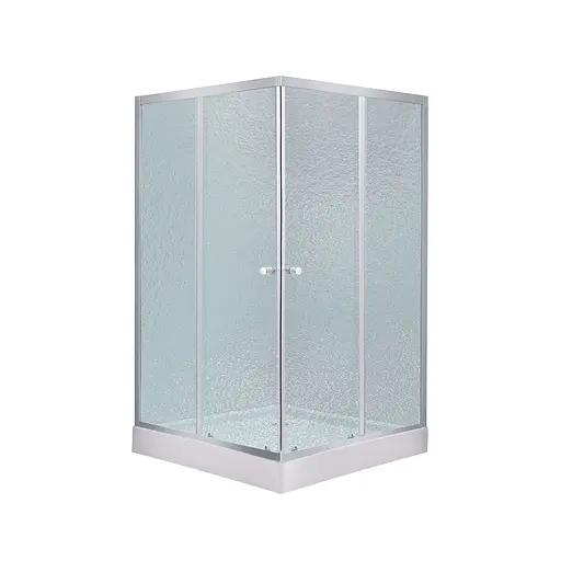 Набор: Lidz душевая кабина Wawel SC90x90.SAT.LOW.FR, стекло Frost 4 мм + поддон Mazur, Универсальная, матовая - фото 1