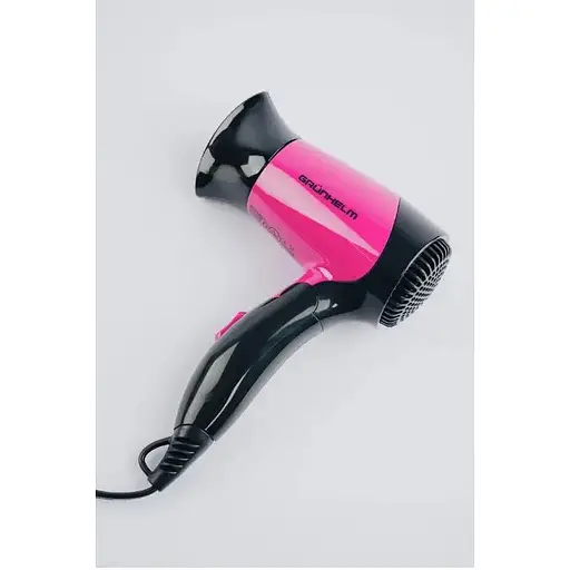 Фен для сушки волос Grunhelm GHD-508 мощный компактный дорожный 1400 Вт розовый с черным - фото 4