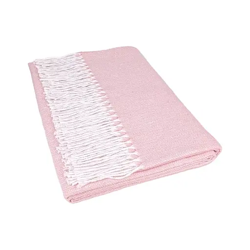 Плед бавовняний Миами/Miami Alice Vladi біло-рожевий 140х200 - фото 1