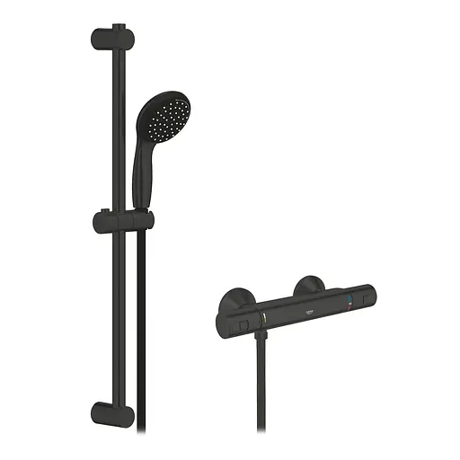 Смеситель термостатический для душа Grohe QuickFix Start Black UA303908T1 Черный матовый - фото 1