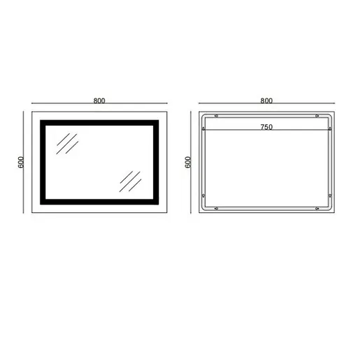 Дзеркало Mixxus TALL MR08-80x60-REVERSE з LED Touch, Anti-fog, димером, регулюванням яскравості (MI6659) - фото 5