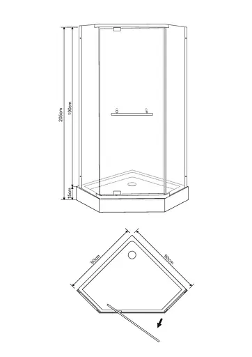 Душова кабіна Eger Talany 90x90 з піддоном 599-555, прозорий, хром - фото 6