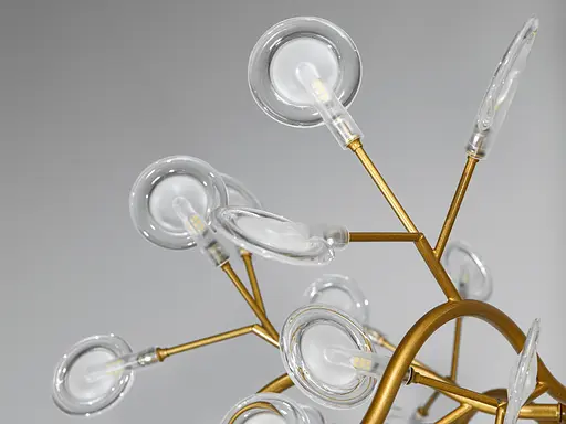 Модная новинка, люстра для зала "Светлячок", 54 лампы, золото сатин - фото 4