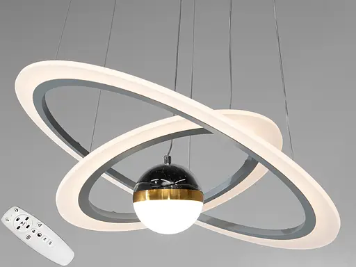 Новинка, світлодіодна люстра з додатковим підсвічуванням, 85 Вт, сіра - фото 1