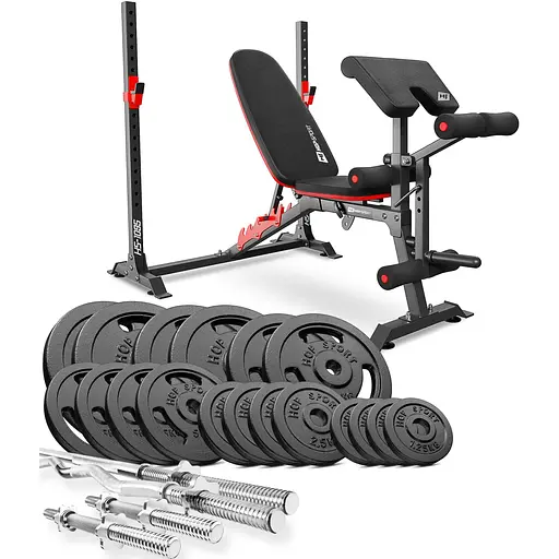 Набір Hop-Sport Strong 146кг з лавкою HS-1095