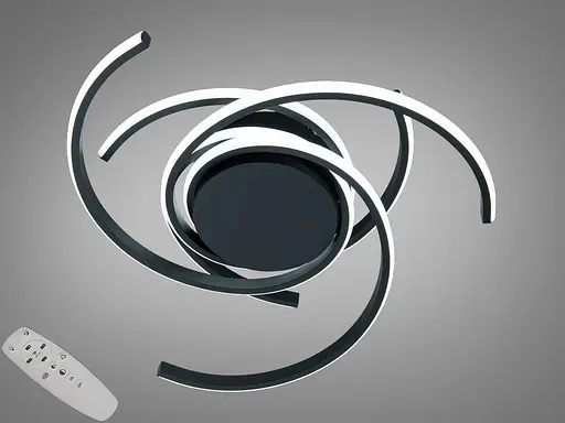 LED люстра Diasha 86W чорна 5 модулів пульт - фото 1