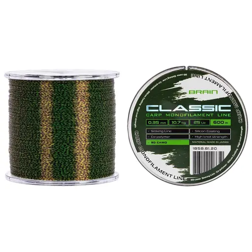 Волосінь Brain Classic Carp Line 3D (ca мo) 600 м 0.35 мм 25 lb 10.7 кг