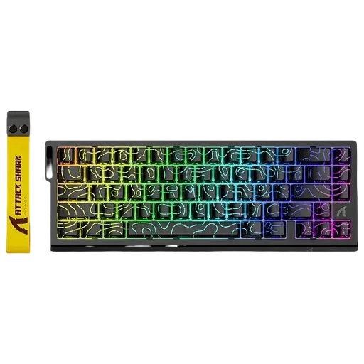 Игровая магнитная клавиатура ATTACK SHARK X68 HE,RGB,Rapid Trigger, Черный с линиями - фото 1