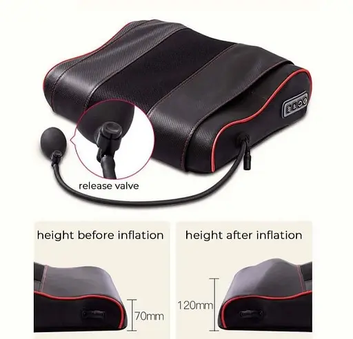 Массажная подушка Edem (разминание, массаж Шиацу, прогрев) Black - фото 4