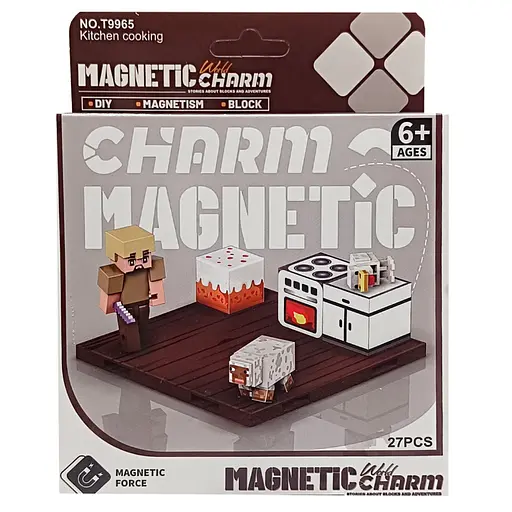 Дитячий магнітний конструктор Minecraft 9965, 27 деталей