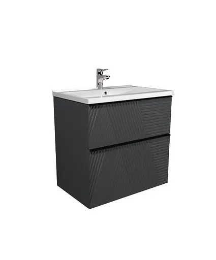 Тумба Мойдодир Rome 70-U з умивальником Debut 70 підвісна підлогова Графіт - фото 2