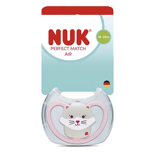 Пустушка Nuk Perfect Match Air силіконова розмір 3 18-36 міс. кішка (3954159) - фото 2