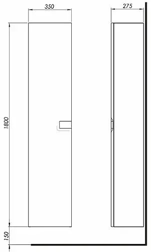 Пенал підвісний Kolo Twins чорний 88462000 - фото 2