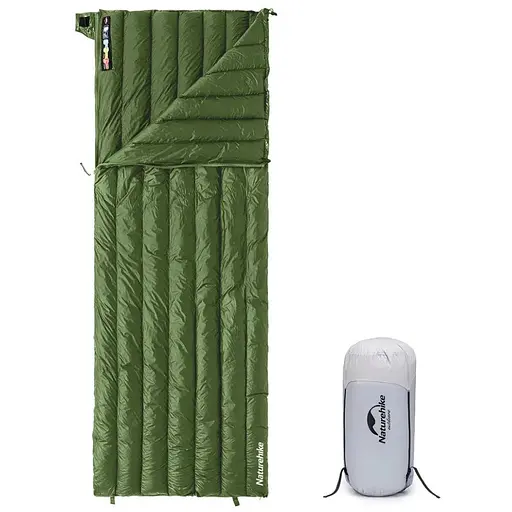 Спальный мешок с натуральным пухом Naturehike CWM295 CNK2300SD013, зеленый