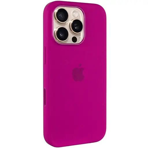 Чехол Epik Silicone case AAA с Magsafe и анимационной кнопкой для Apple iPhone 16 Pro Max 6.9 Fuchsia