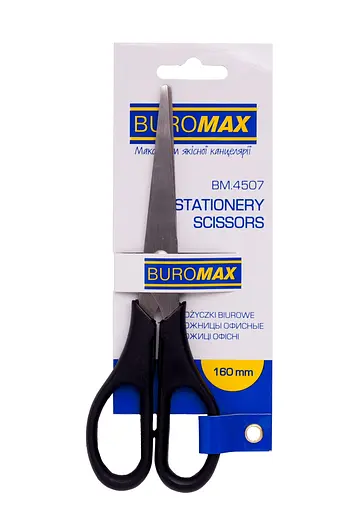 Ножницы офисные BUROMAX 160 мм BM.4507 на блистере (4823078958204) - фото 1